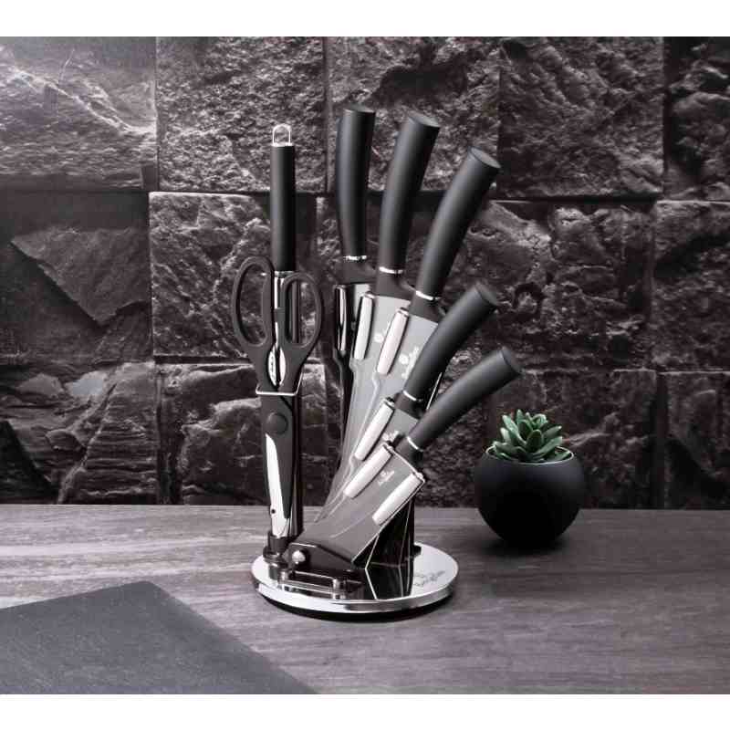 Sada nožů ve stojanu 8 ks Matte Black Collection