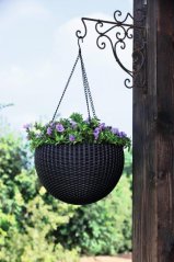 Květináč Keter Hanging Sphere grafitový Květináč Keter Hanging Sphere grafitový