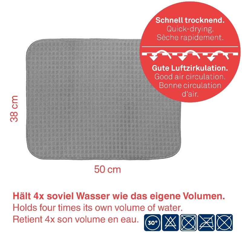 Odkapávací podložka Rapida 100% polyester černá 50,0x38,0cm