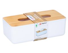 Box na kapesníky s bambusovým víkem 26 x 13 cm bílá Box na kapesníky s bambusovým víkem 26 x 13 cm bílá