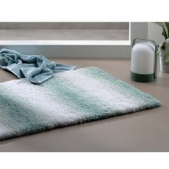 Alfombra de baño Ombre 80x50 cm poliéster azul
