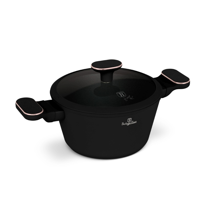 Kastrol s titanovým povrchem a poklicí 20 cm Black Rose Collection
