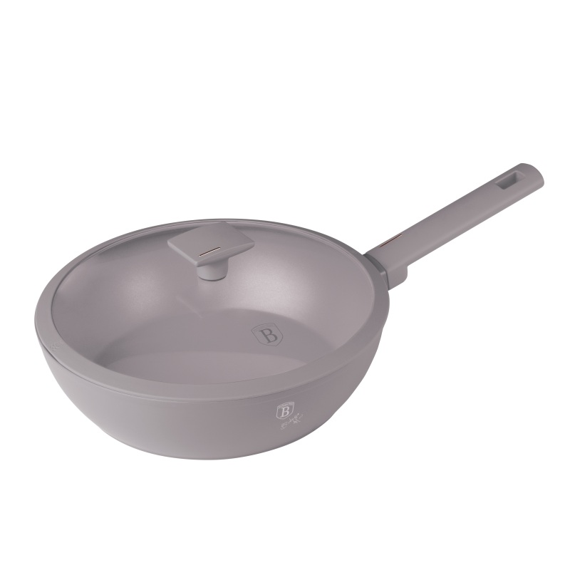 Pánev WOK s titanovým povrchem a poklicí 28 cm Taupe Collection