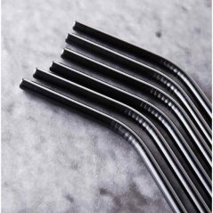 Brčko nerezové sada 6 ks Black Brčko nerezové sada 6 ks Black