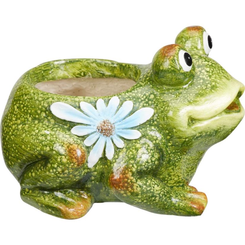 Oală decorativă pentru grădină 21 cm broască