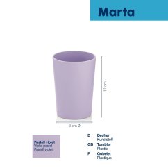 Pahar din plastic Marta, mov 11x8 cm