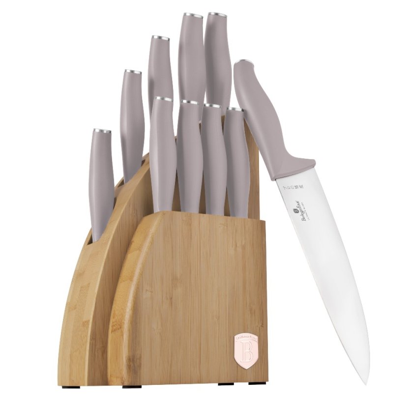 Sada nožů se stojanem BAMBOO 10 ks Taupe Collection