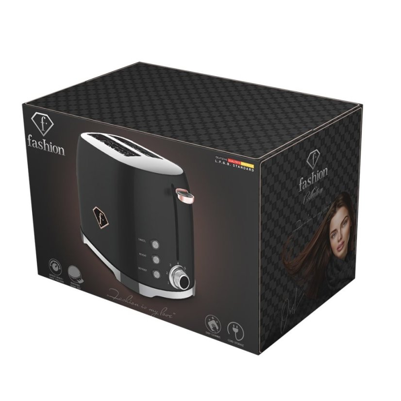 Opekač chleba z nehrdzavejúcej ocele 850 W, kolekcia Black Rose