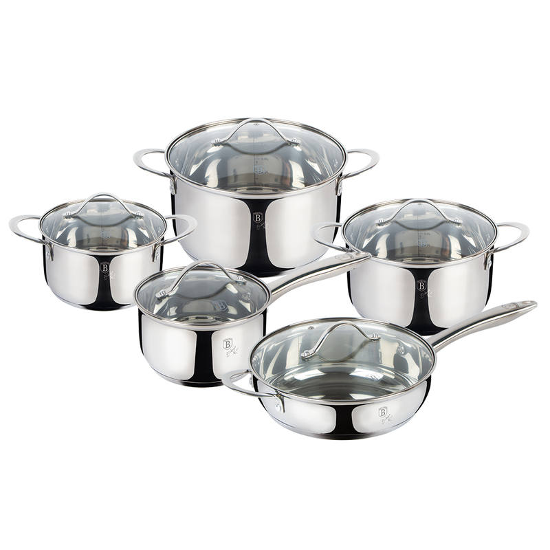 Juego de utensilios de cocina de acero inoxidable de 10 piezas, colección Silver Jewellery