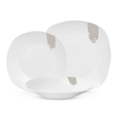 Jídelní sada talířů 18 ks Sahara Collection bílá-krémová