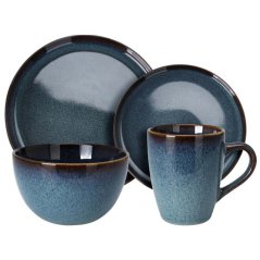 Set farfurii din faianta JERSEY 16 buc albastru