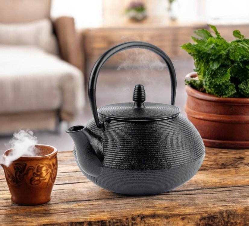 Ceainic din fonta Sakura 0,8 l negru