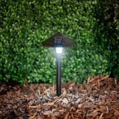 Lámpara solar LED para jardín 15x15x38 cm