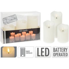 LED svíčka sada 3 ks bílá LED svíčka sada 3 ks bílá