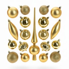 Set de adornos navideños 19 piezas oro