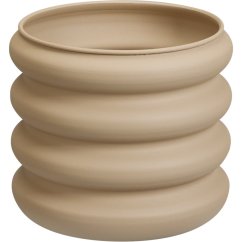 Sada 3 okrúhlych hrncov svetlohnedej farby