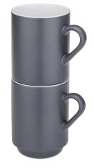 Hrnek keramický 300 ml Mattia sada 2 ks šedá