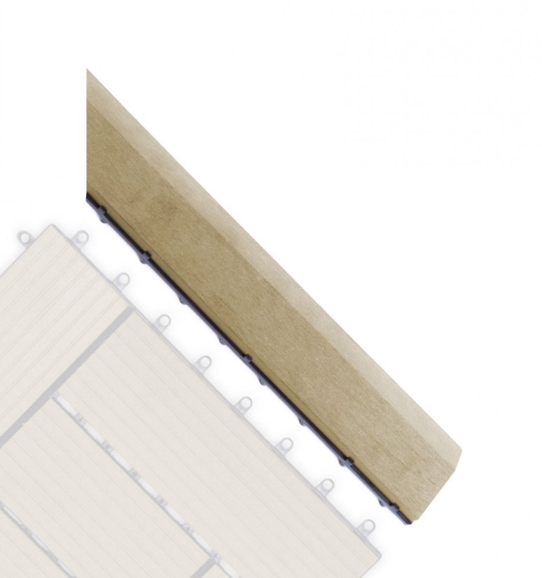 Bandă de tranziție G21 Cumaru pentru plăci WPC, colț 38,5 x 7,5 cm (dreapta)