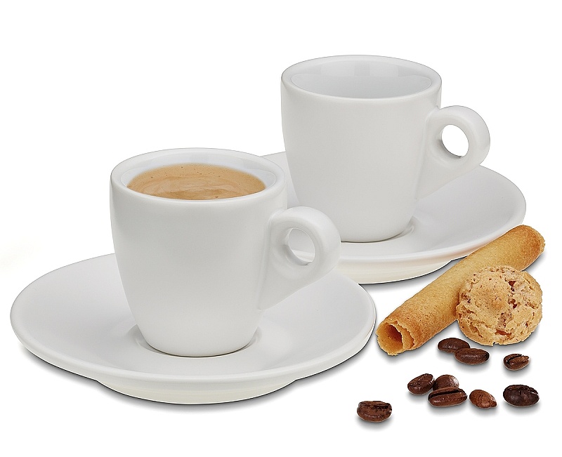 Hrnek na espresso s podšálkem sada 4 ks MATTIA bílá