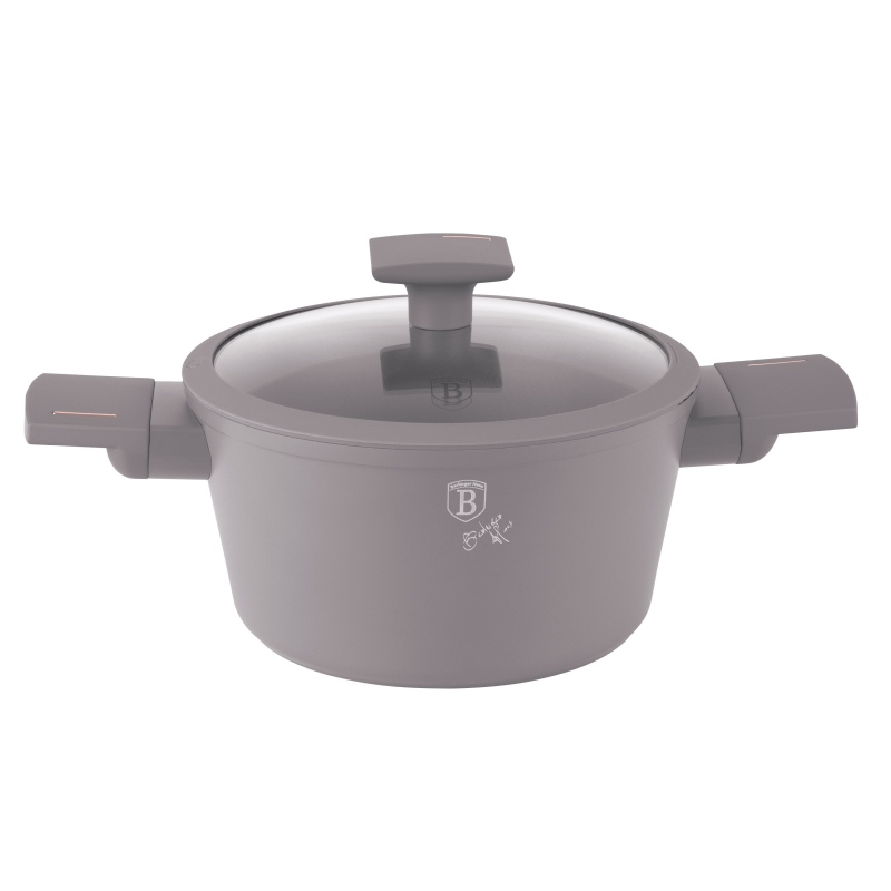 Kastrol s titanovým povrchem a poklicí 20 cm Taupe Collection
