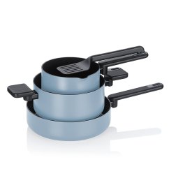 Set oale ceramica Mira 5 buc, albastru fumuriu