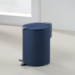 Kosmetický koš Mats kovový tmavě modrý s tichým zavíráním 24,5 cm 17 cm průměr 3 l