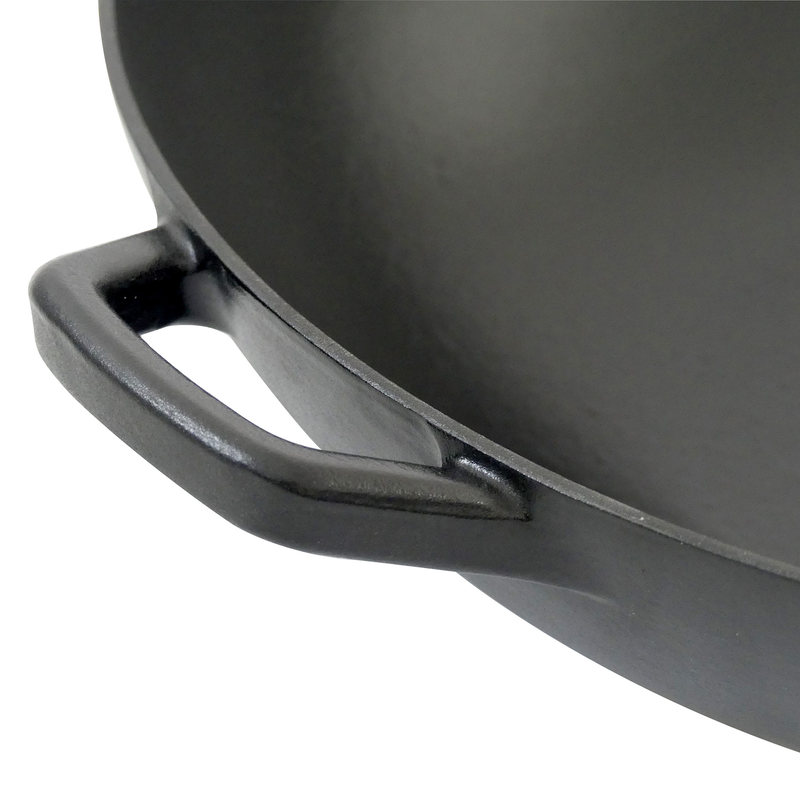 Wok litinový s poklicí CALIDO 36 cm černá