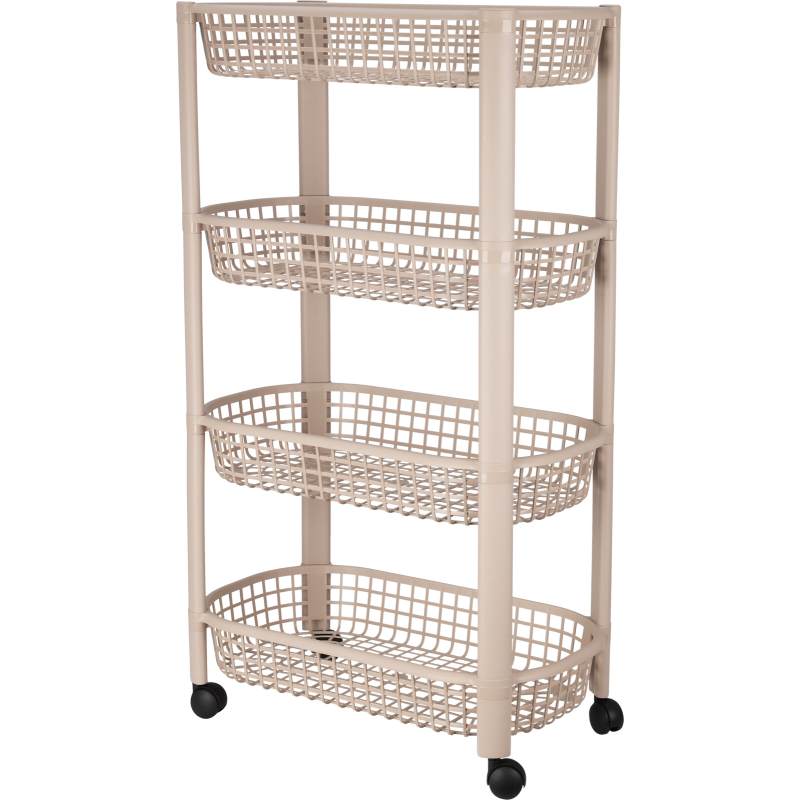Cărucior de bucătărie cu 4 niveluri 79 cm bej