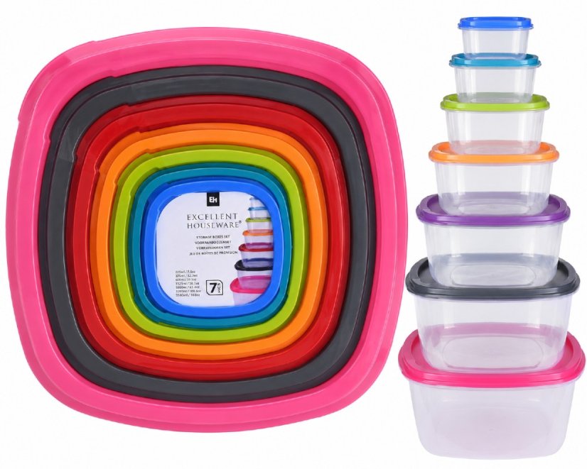 Dóza na potraviny COLOURS sada 7 ks