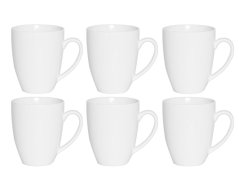 Sada hrnků 6 ks porcelán 375 ml bílá Sada hrnků 6 ks porcelán 375 ml bílá