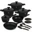 Sada nádobí s titanovým povrchem 15 ks Matte Black Collection