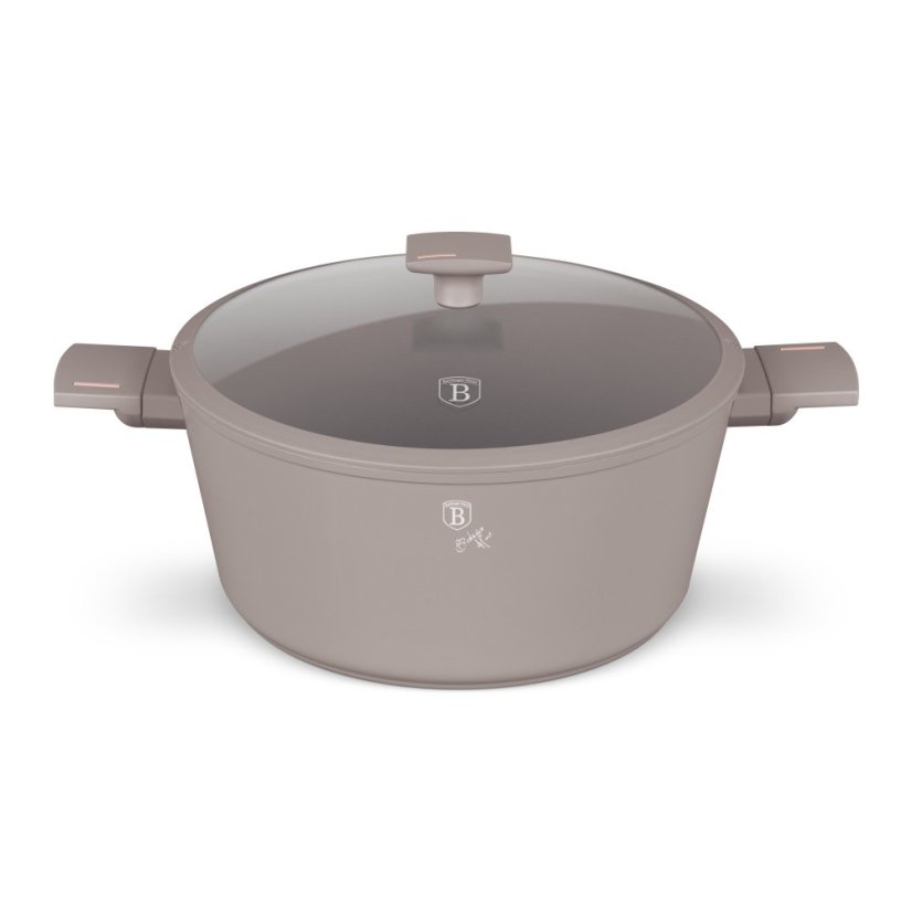 Caserolă cu suprafață din titan și capac 24 cm Taupe Collection