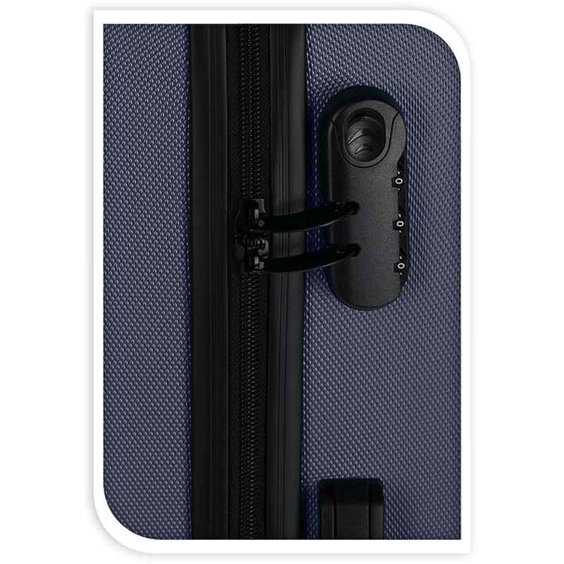 Set de valize de călătorie din plastic, 3 buc., 50 / 60 / 70 cm, albastru închis