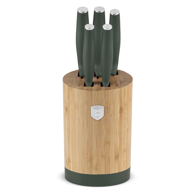 Sada nožů se stojanem BAMBOO 6 ks Matte Green Collection