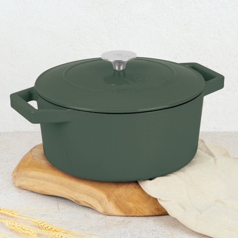 Pekáč liatinový s pokrievkou 24 cm Matte Green Collection