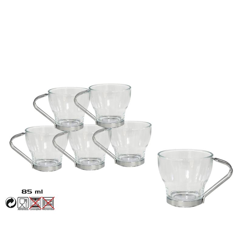 Cana espresso din sticla 85 ml set 6 buc