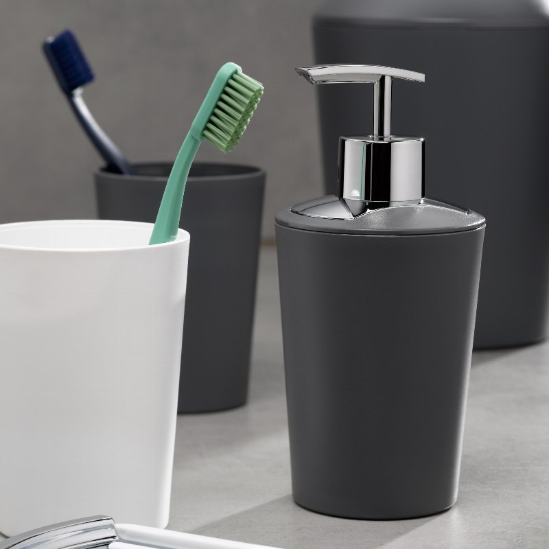 Pahar MARTA plastic gri H 11cm / L 8cm