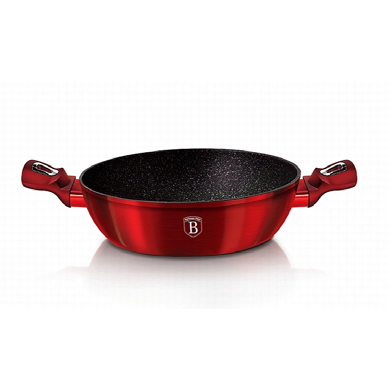 Pekáč kulatý s mramorovým povrchem a poklicí  24 cm Burgundy Metallic Line