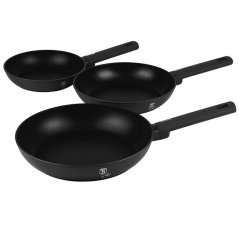 Sada pánví s titanovým povrchem 3 ks Matte Black Collection