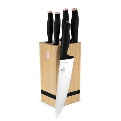 Set cutite cu suport BAMBOO 6 buc Colectia Trandafir Negru Set cutite cu suport BAMBOO 6 buc Colectia Trandafir Negru