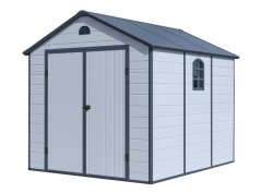 Casuta de gradina G21 Boston 670 - 241 x 278 cm, plastic, gri deschis