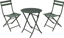 Súprava záhradného nábytku stôl + 2 stoličky zelená
