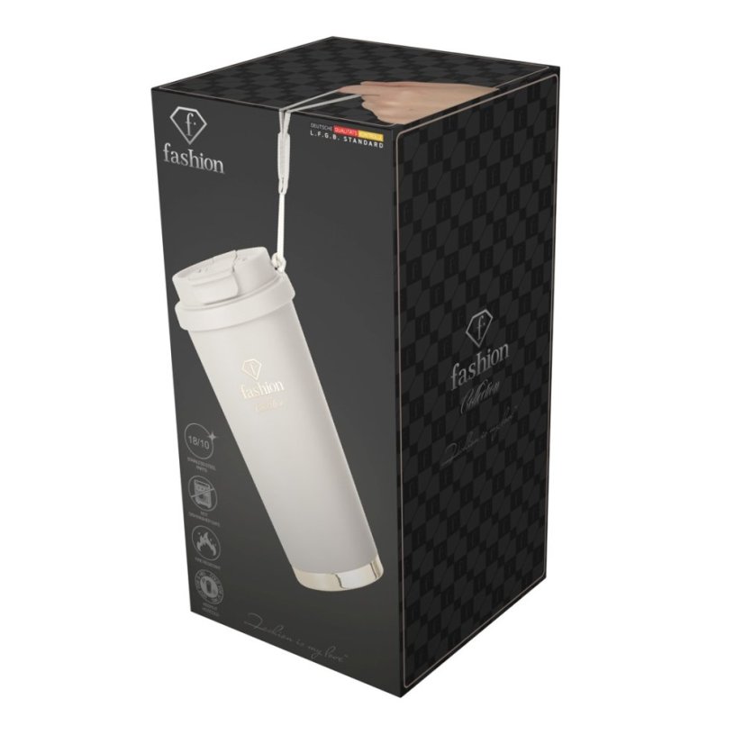 Nerezový termohrnek na kávu i čaj 0,5 l Cream Gold Collection