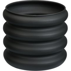 Sada 3 okrúhlych kvetináčov tmavosivej farby