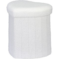 Taburet s úložným prostorem srdce 34 × 28 × 35 cm  bílá