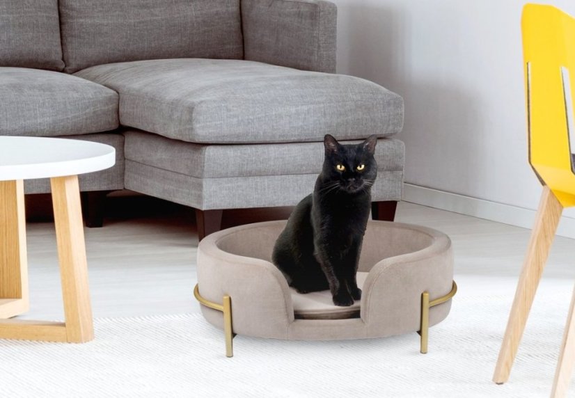 Canapea din catifea pentru pisica si caine 60x40x23cm