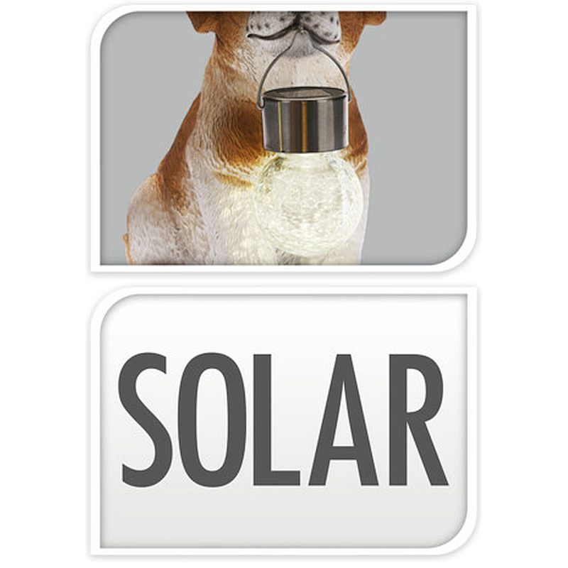 Decorațiune de grădină cu lampă solară Bulldog, câine, 24 cm