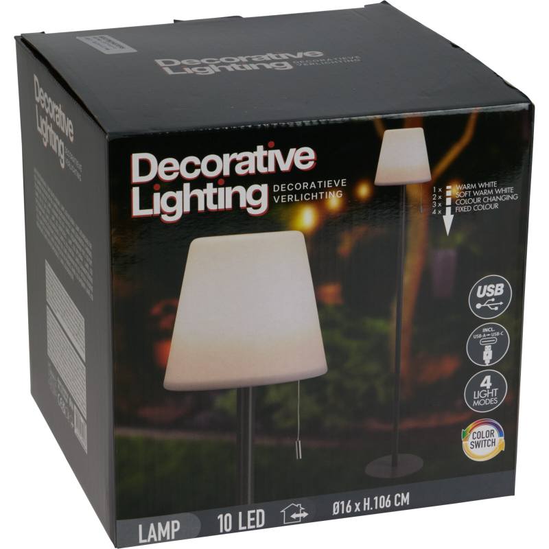 LED lampa stojanová černá 106 cm