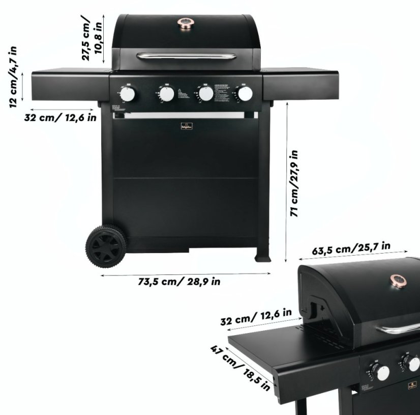Gratar pe gaz exterior 4 arzatoare