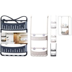 Estante colgante de baño con ventosas gris